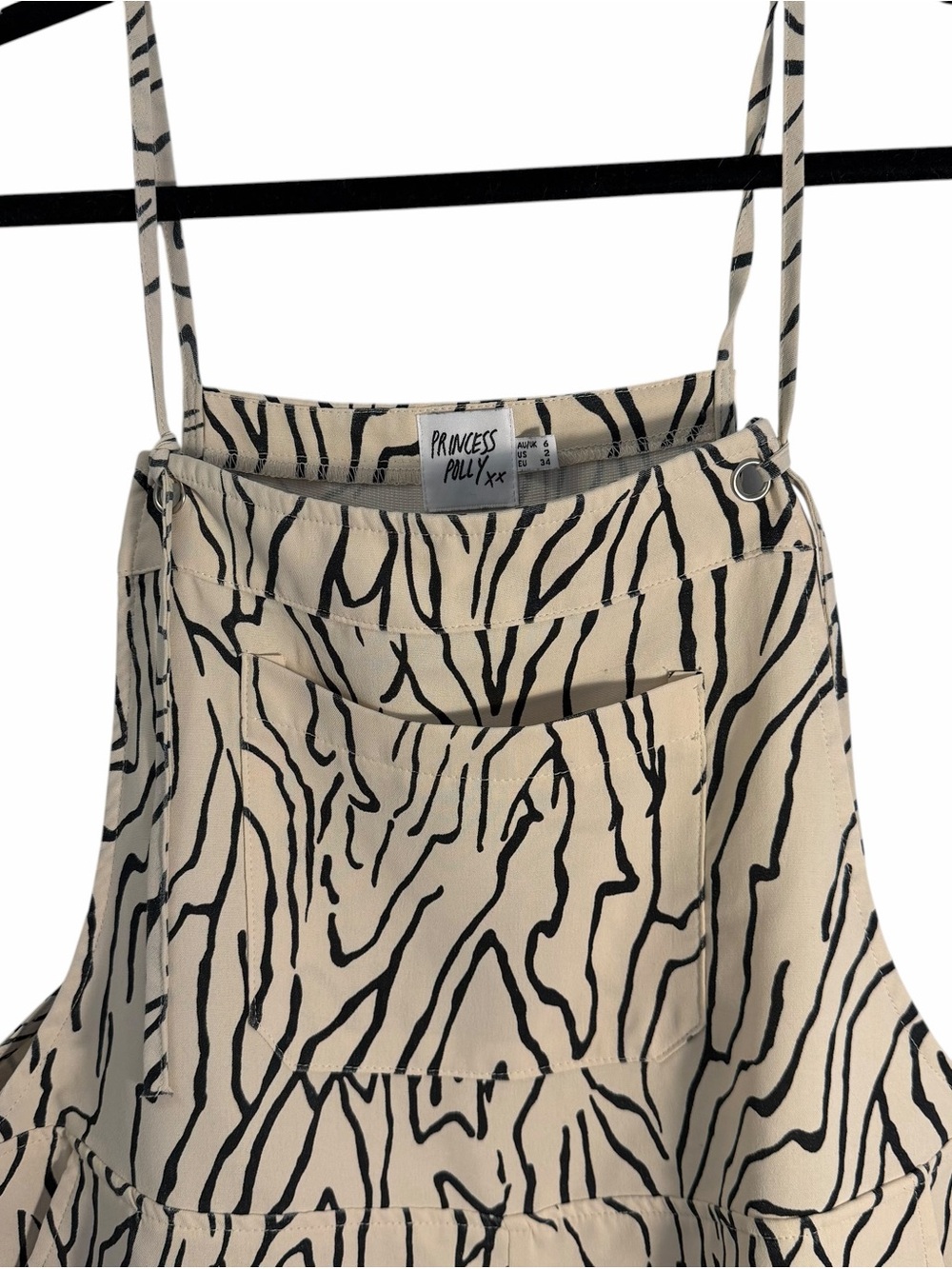 Princess Polly Zebra Print Overall Romper - Picture 2 of 6
